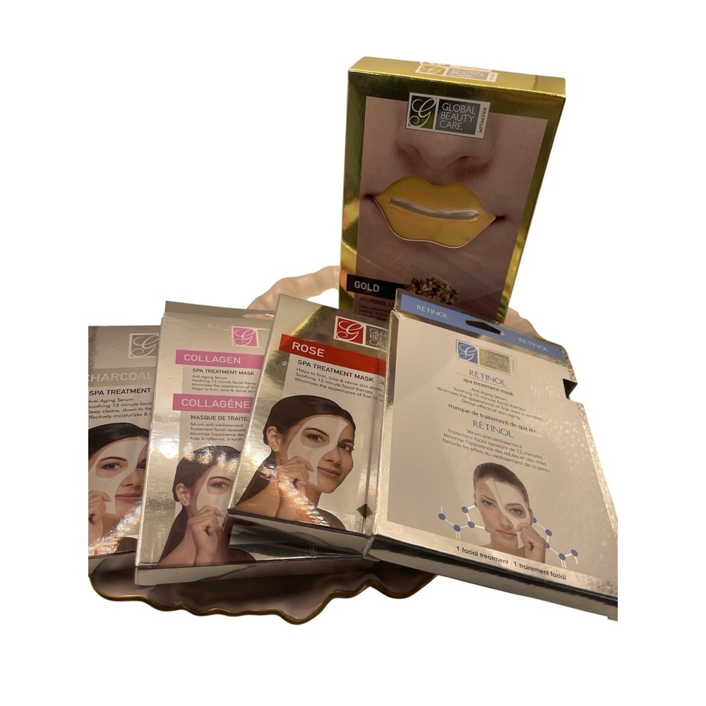 Lot‎ of 4 GLOBAL BEAUTY CARE Gold and Rose Spa Mask Treatment Toner, Hydrating